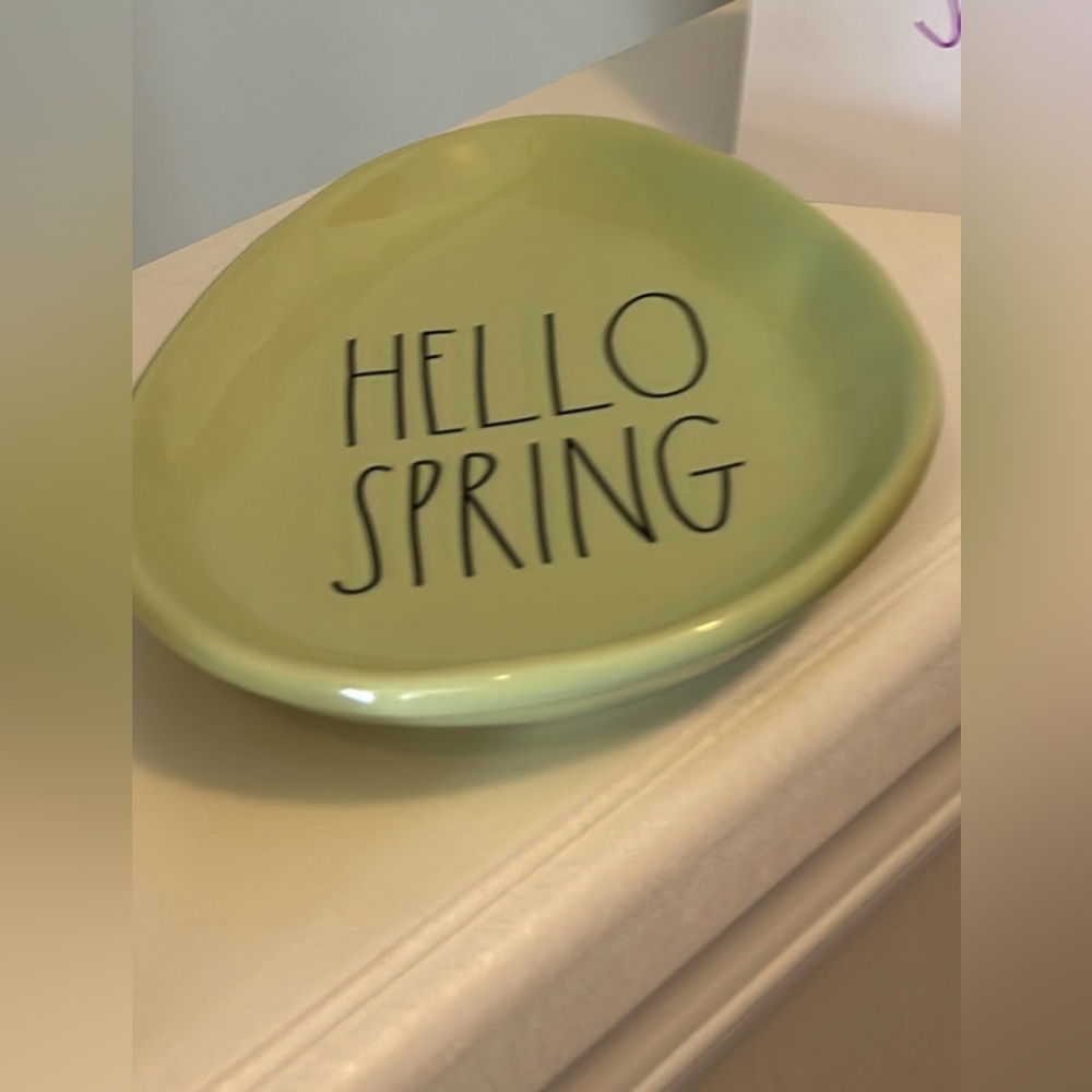 Easter Spring egg shaped plate
